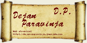 Dejan Paravinja vizit kartica